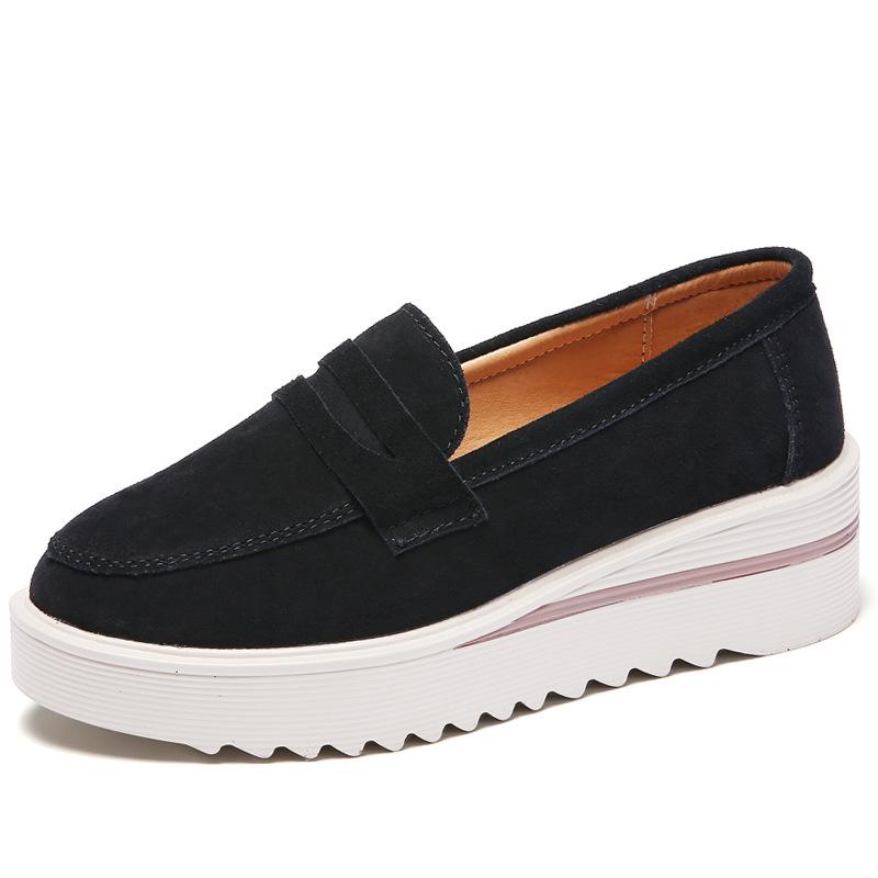 Macrame Women Walking Shoes Fashion Wedge Heels Non-slip Platform Shoes Cow Suede Casual Shoes Middle-aged Mother Loafers
