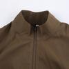 VAYLA Vintage Cropped Jackets Women Stand Collar Solid Color Casual Coats Slim Pocket Zip Up Harajuku Safari Style Outwear