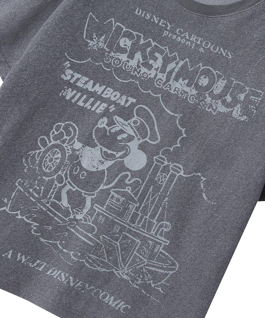 ULKIN [Disney] Voyager Pigment Oversized Short Sleeve T-Shirt_Charcoal