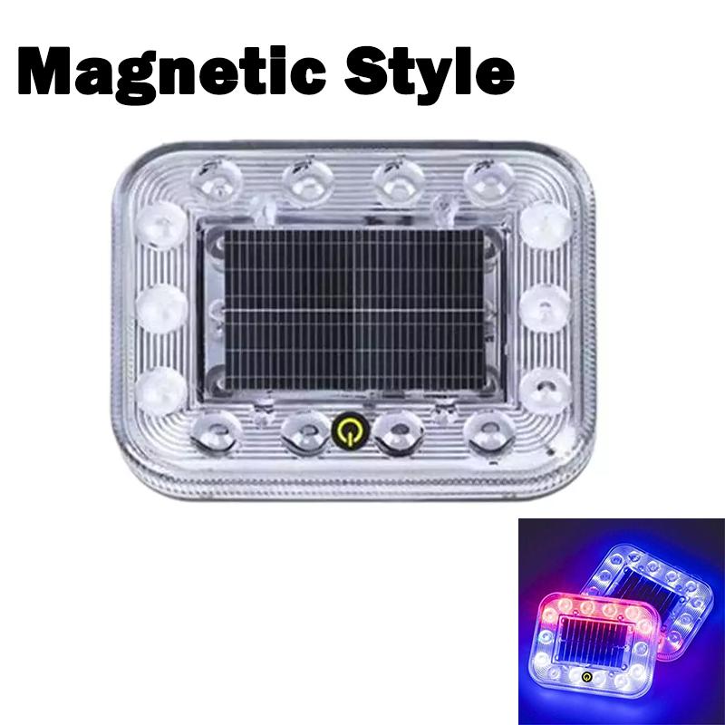 2PCS Solar Car Light Shockproof LED Truck Warning Signal Lamp No Wiring Solar Flash Light Vehicle Anti Rear End Collision Lamp