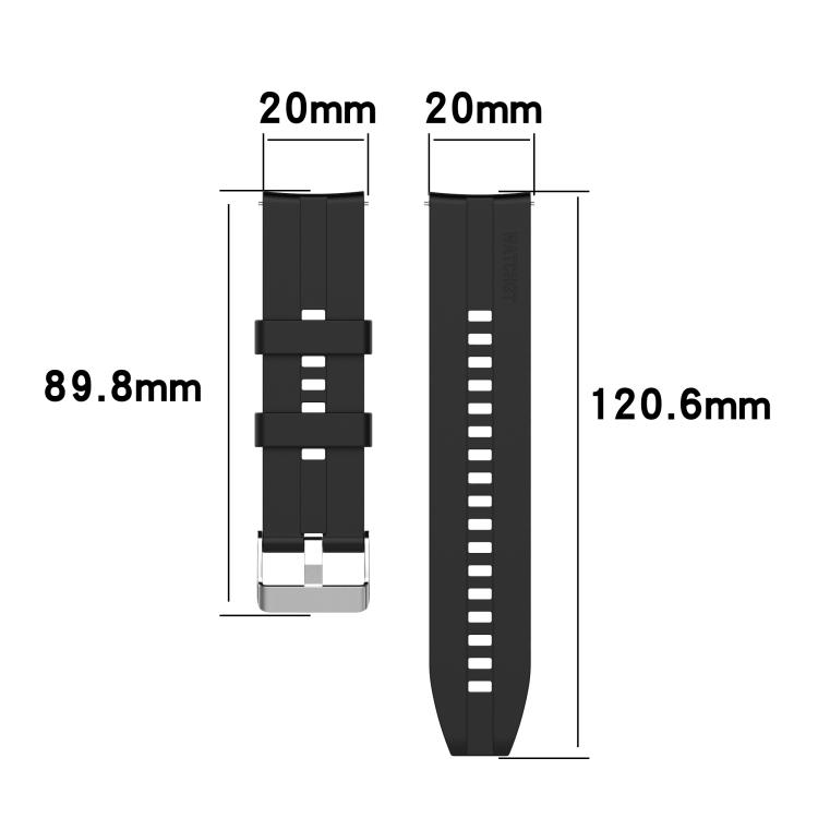 For Huawei Watch GT 3 42mm 20mm Silicone Silver Buckle Watch Band(Mint Green)