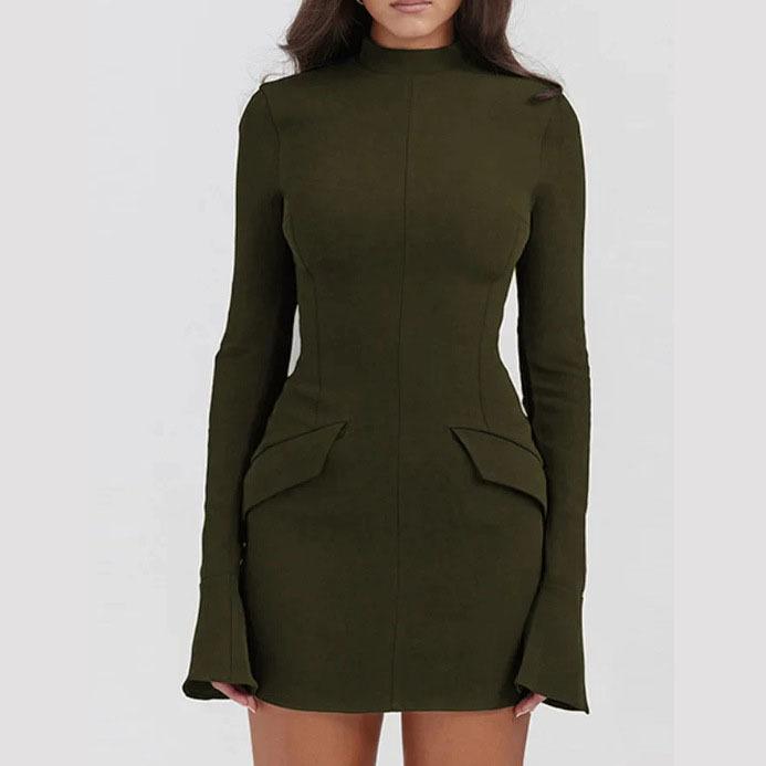 European and American Hip Skirt Temperament Elegant Slim Long-sleeved Dress Women's Casual Elegant Holiday Style