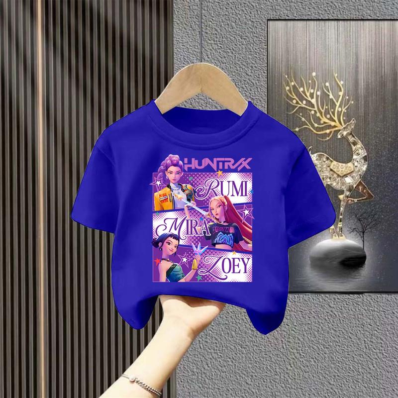 Kpop Lovci démonů Dětské oblečení Tričko s krátkým rukávem Roztomilé Kpop Lovci démonů Tygří Harajuku Tričko pro kluky a holky