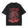 Fashion Silent Hill Washed Streetwear Vintage T-Shirts Horror Movie Game Tees Tops Men Women Cotton Harajuku Printed