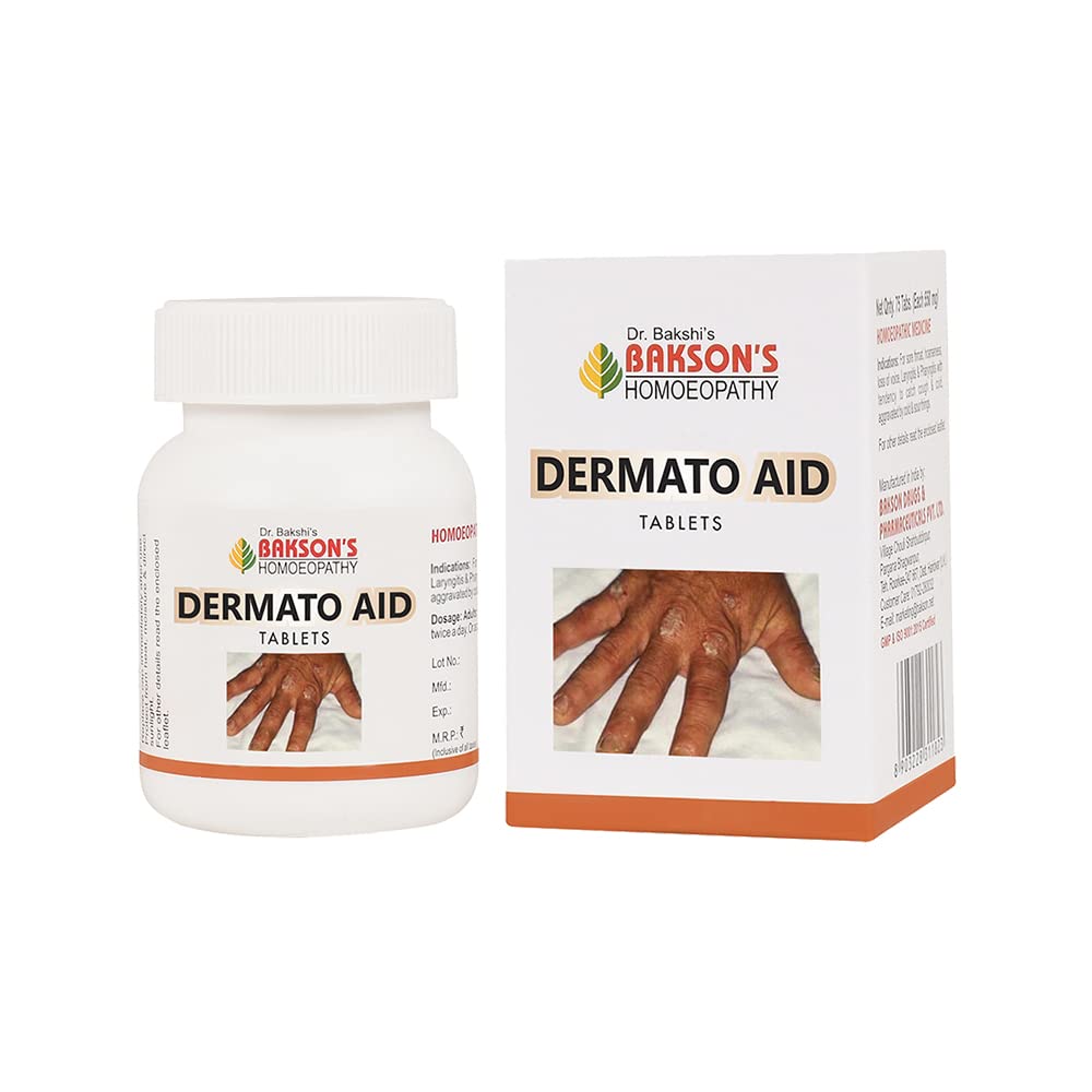 

Dr. Bakshi s BAKSON S Homoeopathy Dermato Aid Tablets 75 Tabs for Exfoliation & Skin Care