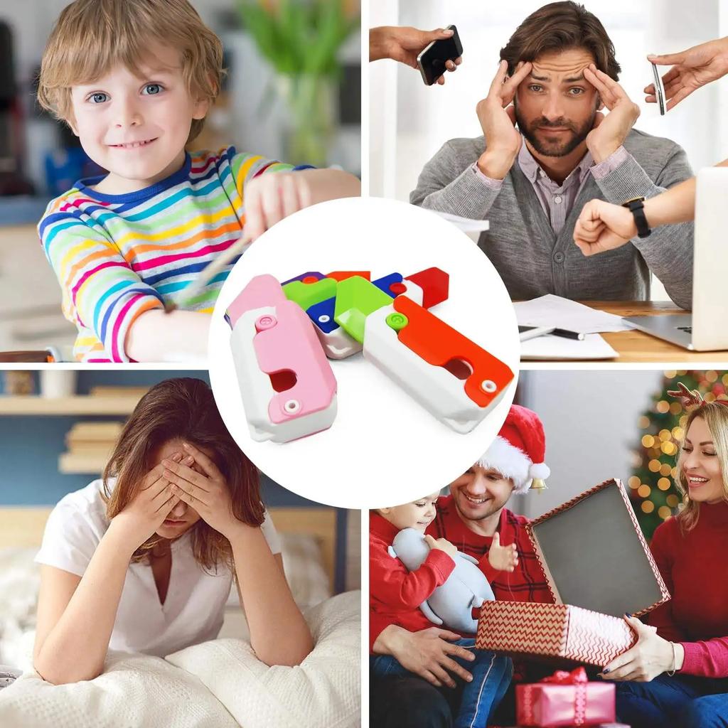 1pc 3d Printing Gravity Knife Toy Cub Jumping Small Radish Knife Fidget Toys Decompression Push Card Small Carrot Knife Unzip