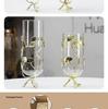 Modern Gold Metal Glass Vase for Dining Table or TV Cabinet