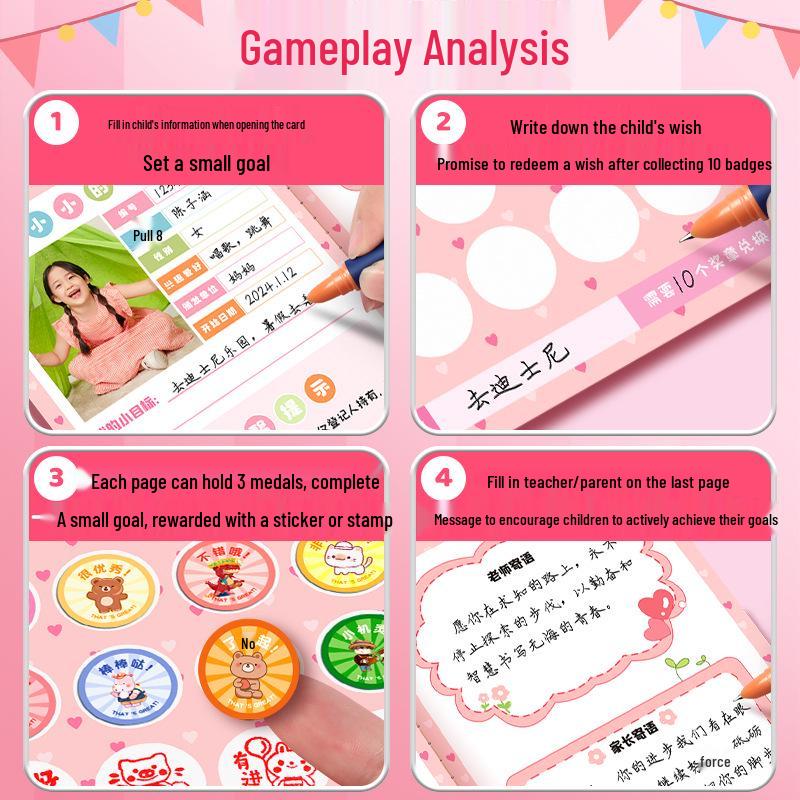 Kids Stamp Collection & Reward Book for Kindergarten and Elementary Students