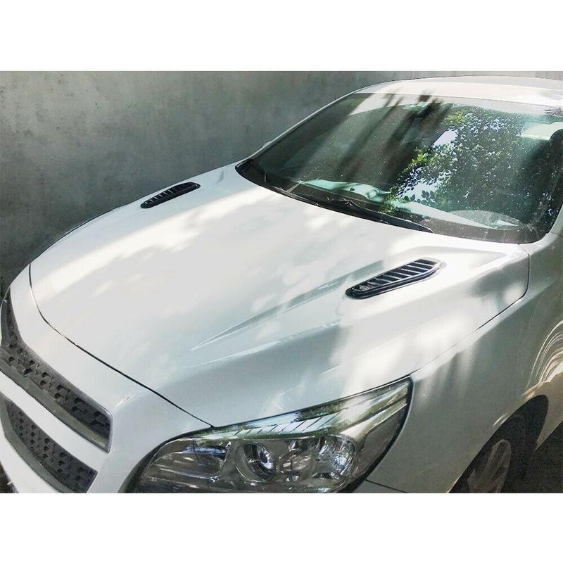 2 Stück Auto Simulation Haifisch Lüftungsgitter Universal Glänzend Schwarz Sport Racing Luftstrom Lüftungsschlitz Motorhaube Lufteinlass Abdeckung Zierleiste
