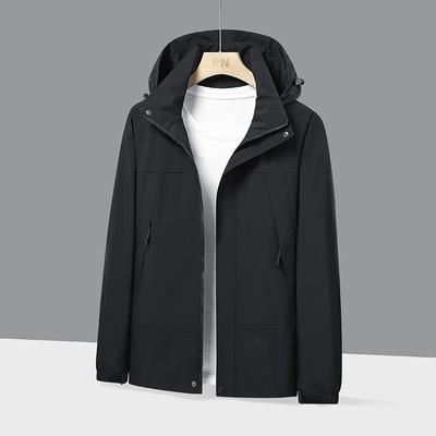 Jackets for Men Spring and Autumn New Trendy Versatile Casual Jackets for Men Loose Outdoor Windproof Hooded Jackets for Men