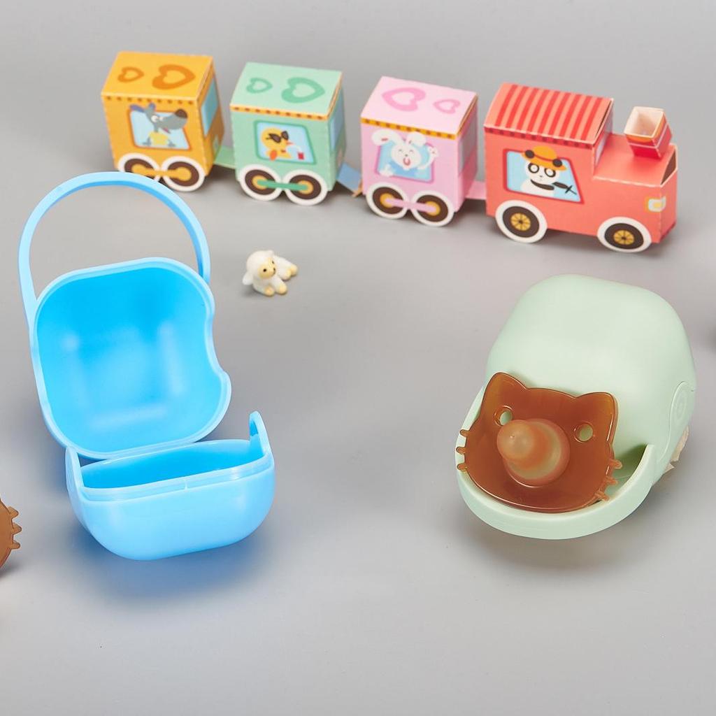 Silicone Cartoon Baby Pacifier with Anti-Drop Chain and Case