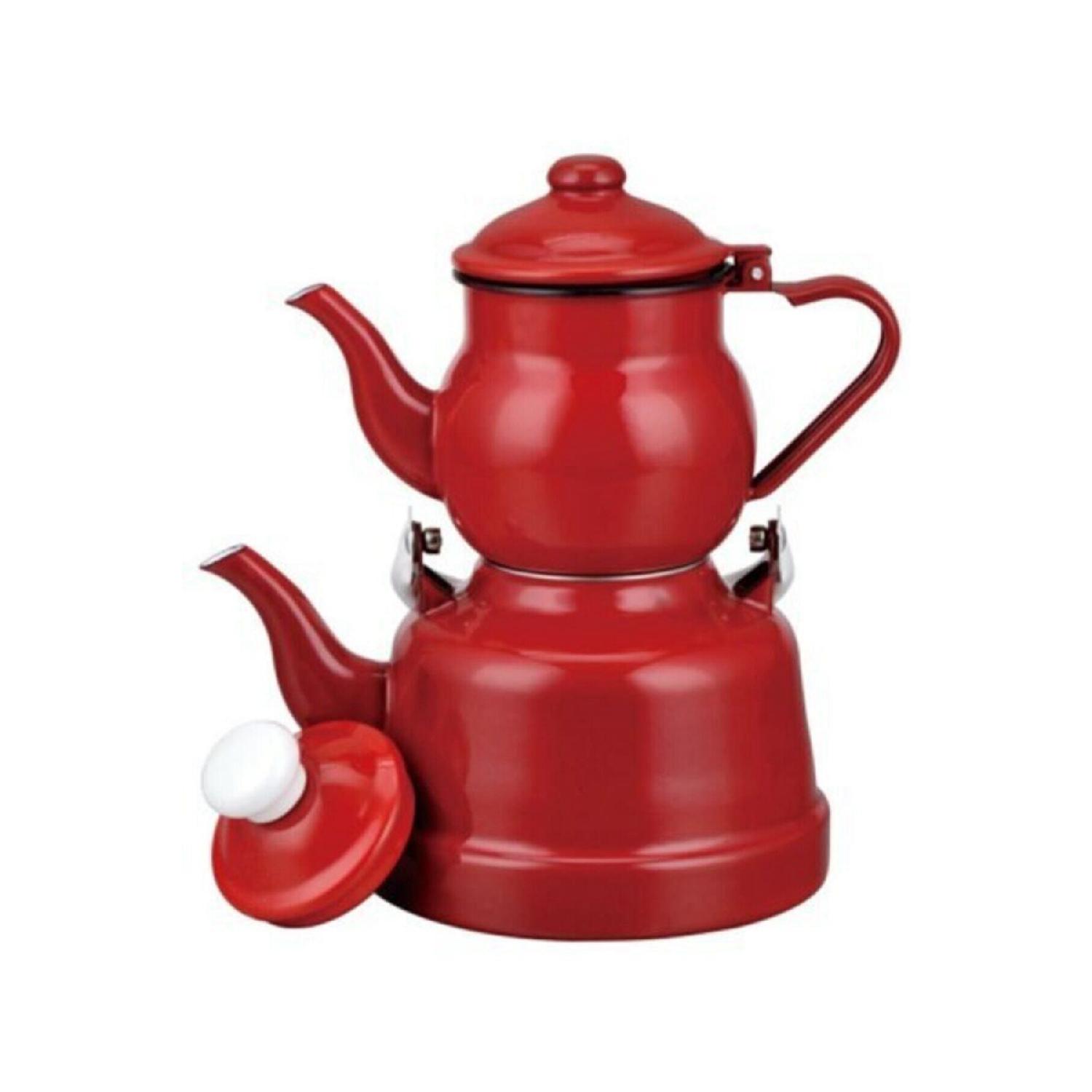 

Enamel Nostalgic Medium Size Teapot Set -(13-18) 2.5 червоний