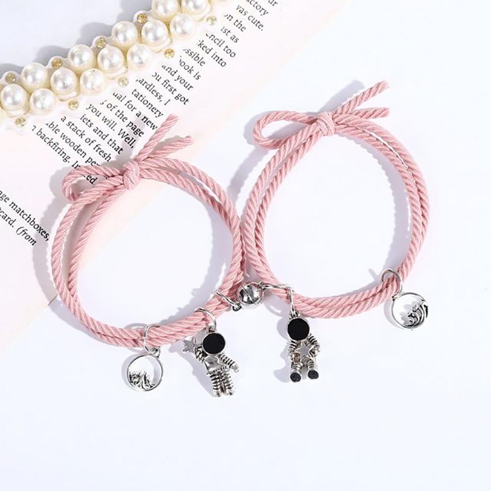 and Sea Men Zinc Zinc Alloy Eachother Hand Rope Valentine's Day Gift Couple Bracelet Magnet Wristband