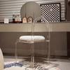 Light Luxury Acrylic Transparent Nordic Leisure Backrest Dining Chair Bedroom Internet Celebrity Makeup Stool Crystal