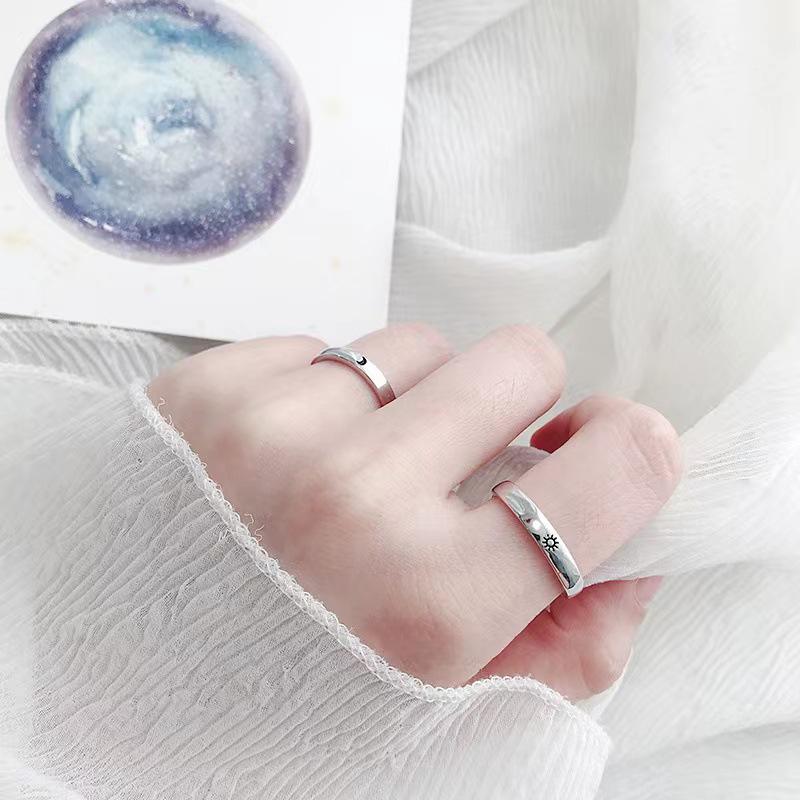2024 Sun Moon Stars Couple Ring: Women’s High-End Niche Fashion Index Ring