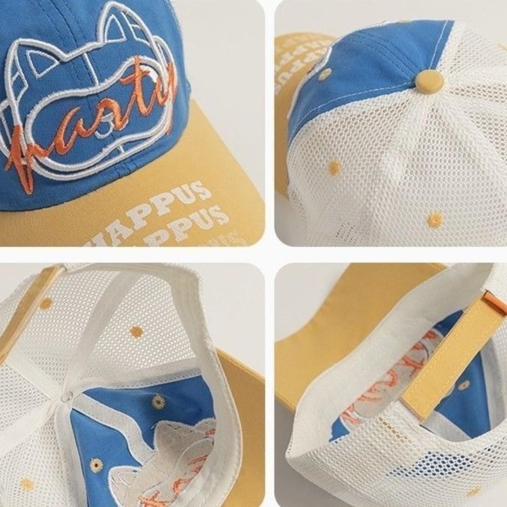 Sunshade Breathable Mesh Baseball Cap Letter Embroidery Retro Style Mesh Cap Versatile Design Duckbill Cap Sun Shading