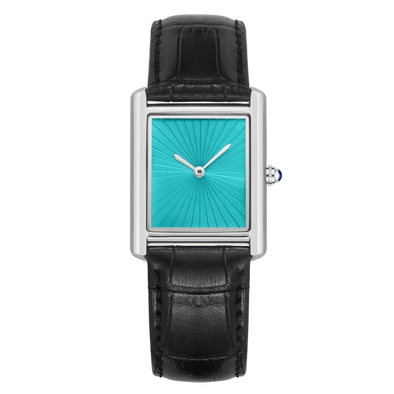 Men'S Casual Watch Classic Simple Square Two-Pin Quartz Watch Belt Men'S Watch