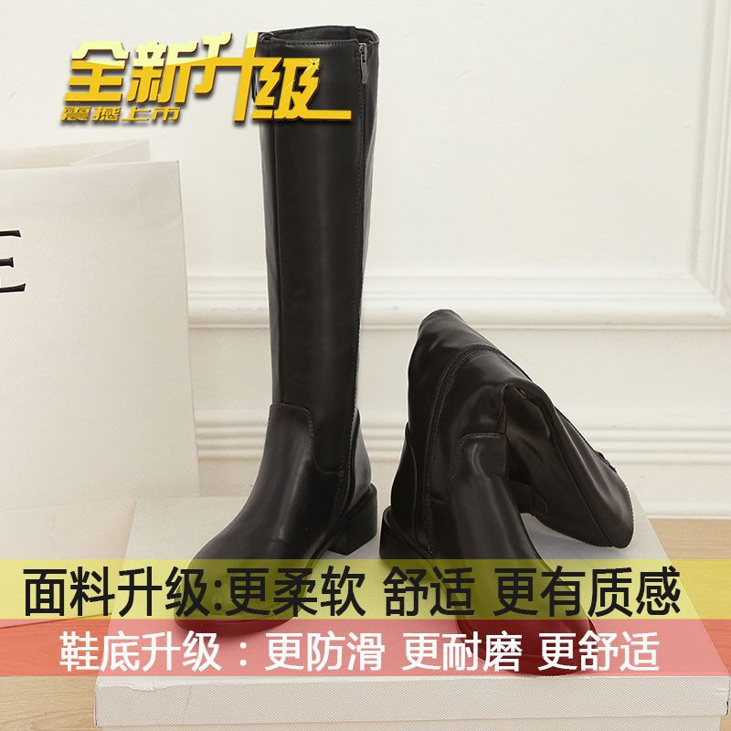 

Platform boots, long boots, women s high knight boots, slimming women s boots, soft leather, autumn and winter thick heel shoes, women s Martin boots 35