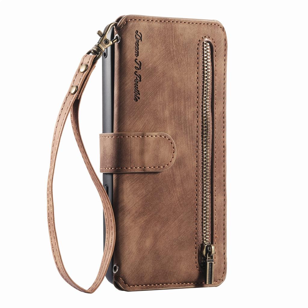 3-in-1 Luxury Leather Wallet Case for iPhone XS/11/12/13/14/15/16/17 w/ Stand, Shockproof, RFID, Multi-Slot & Zipper