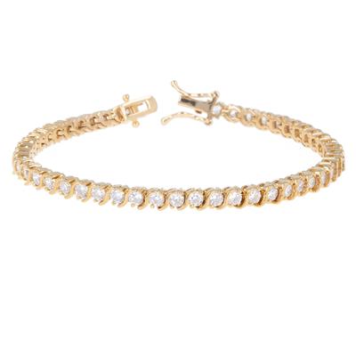 [R7212] - Gold-plated Bracelet 'Rivières De Cristal' White Gold - 20 Cm 4 Mm
