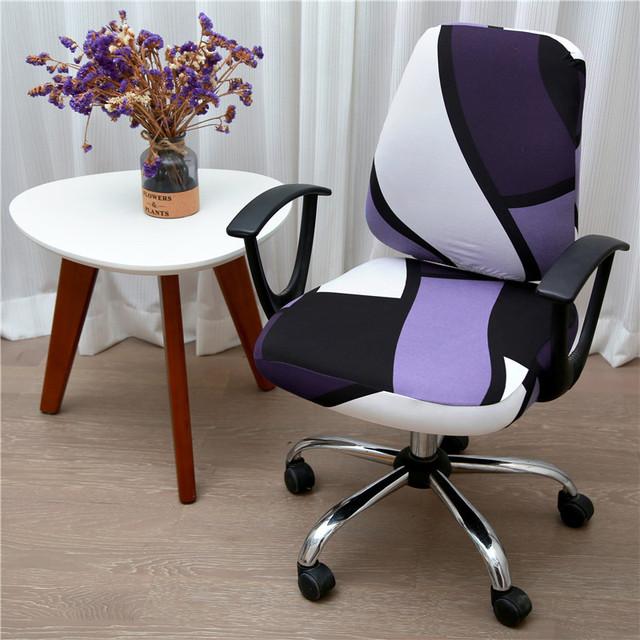 Printed Stretch Split Seat Cushion Cover Soft Stretchy Computer Sectional Chair Covers Home Decor Rotating Lift Office Dining Chair Protectors