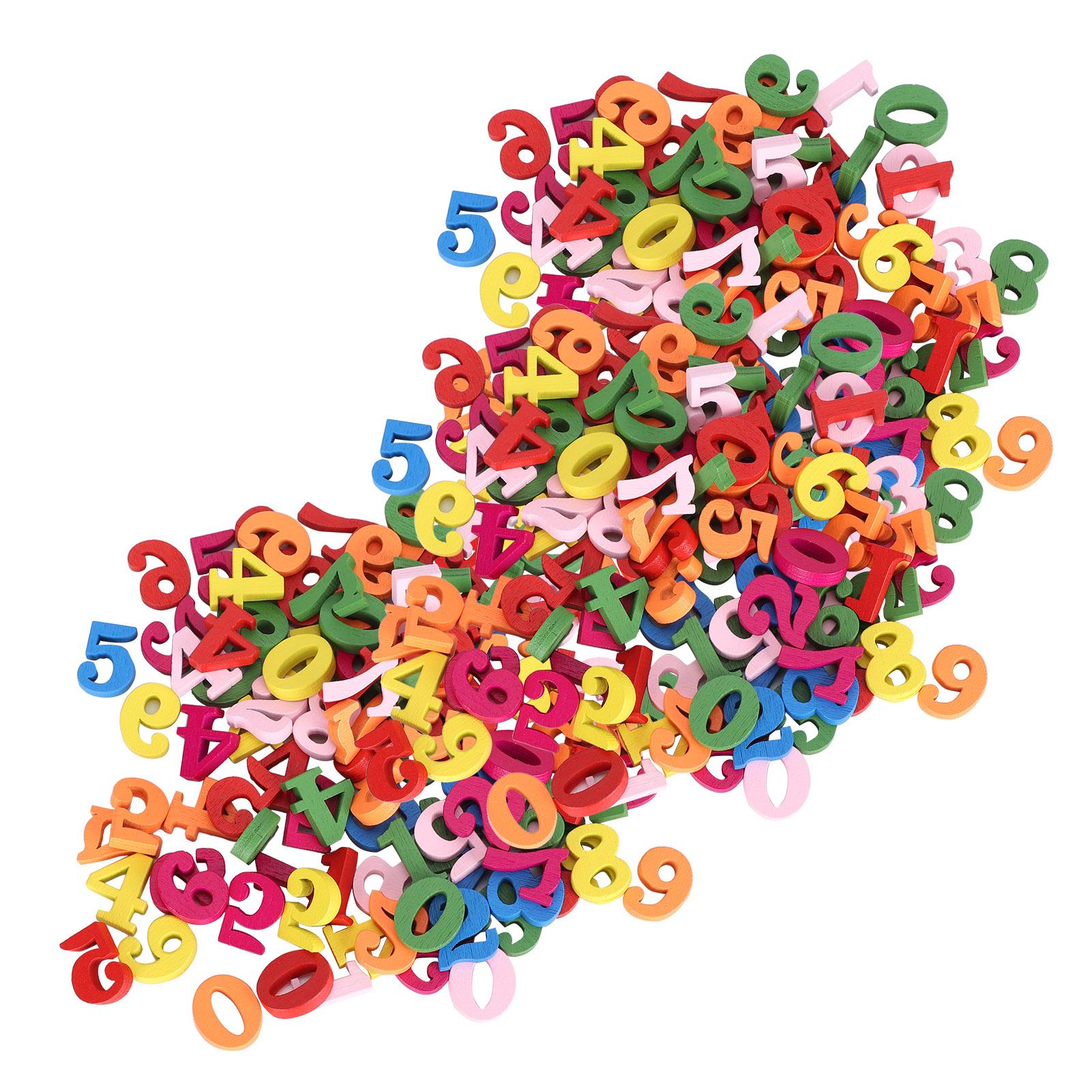 

300 шт. деревянных пуговиц цветные цифры форма ручная роспись тканевые пуговицы аксессуары