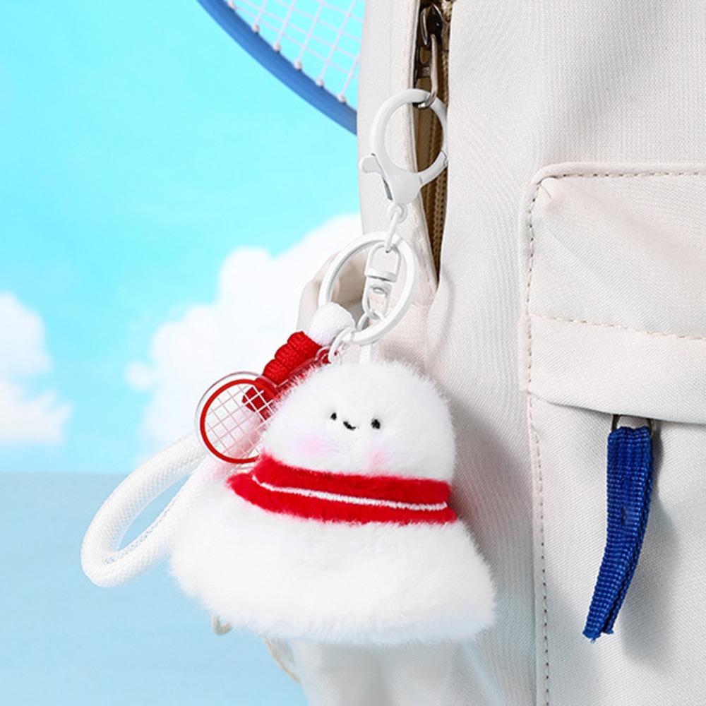 Cartoon Badminton Bag Pendant Stuffed Doll Badminton Plush Toy Keychain  Backpack Decor
