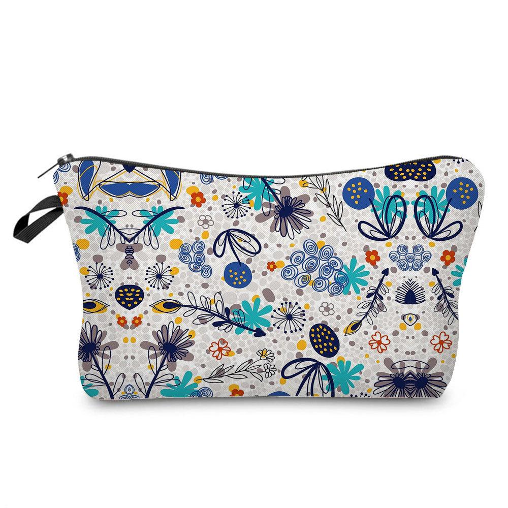 Women Flower Print Cosmetic Bag Toiletries Organize Travel Storage Case 6762 KTB