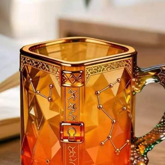 Yousheng Magic Constellation Glass Mug, 330ml Zodiac Coffee Cup with Heat Reveal Design, Starry Night Water Glass for Home
