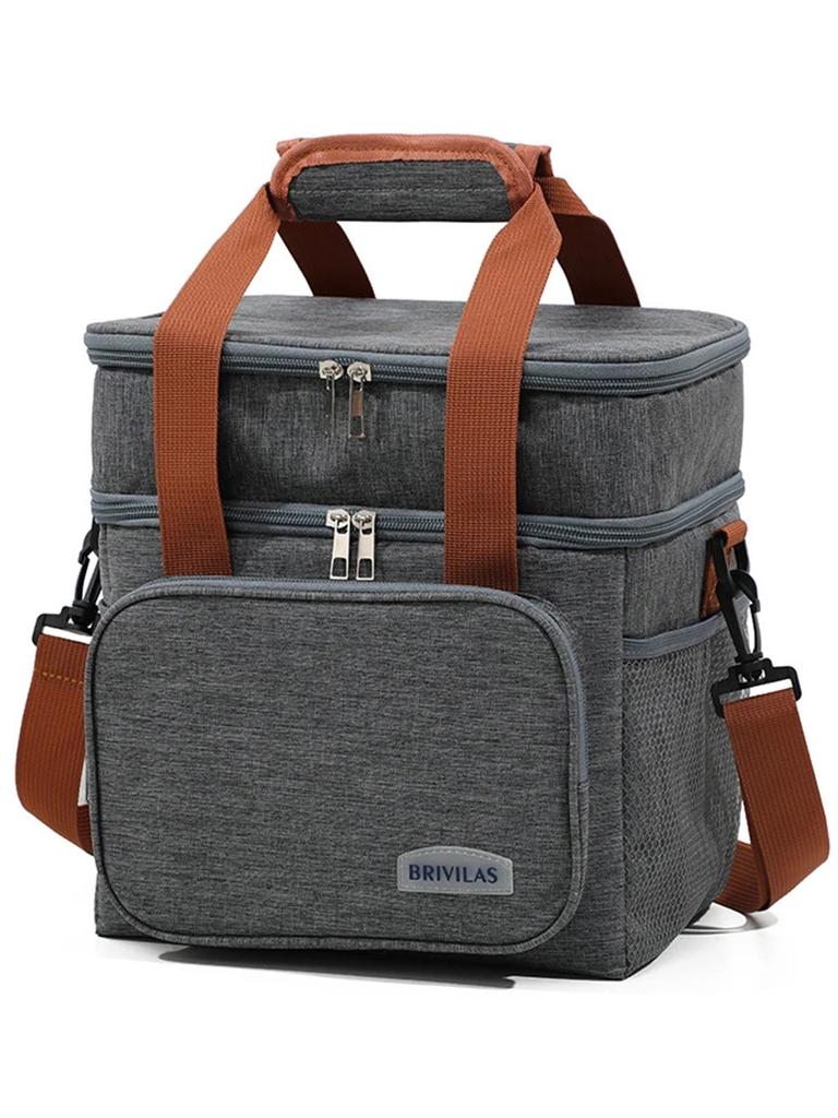 Portable Double Layer Lunch Bags Food Box Durable Camping Oxford Backpacks Icebox Large Capacity Picnic Durable BBQ Outdoor BBQ