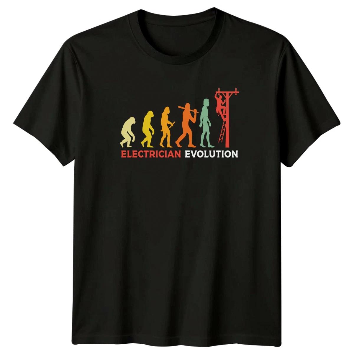 Electrician Evolution Mens T-Shirt Lineman Tradesman Fathers Day Gift For Him M