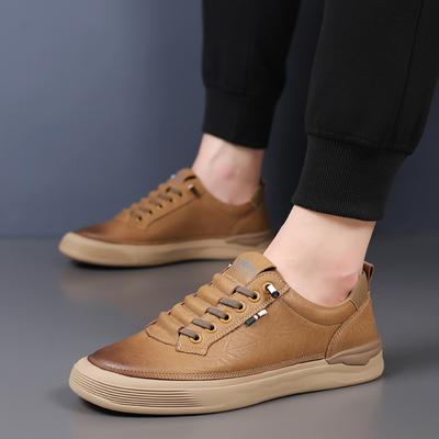 Handmade Skate Shoes Men All-match Mens Sneakers Male Shoes Classic Men Casual Shoes Lace-Up Men's Leather Outdoor Footwear