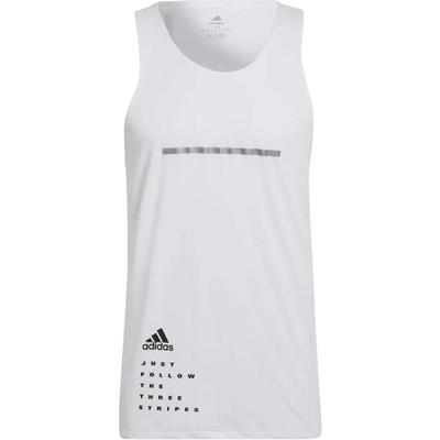 Tank Tops Men's White Crew Neck Moderate Straight Fit HB7421