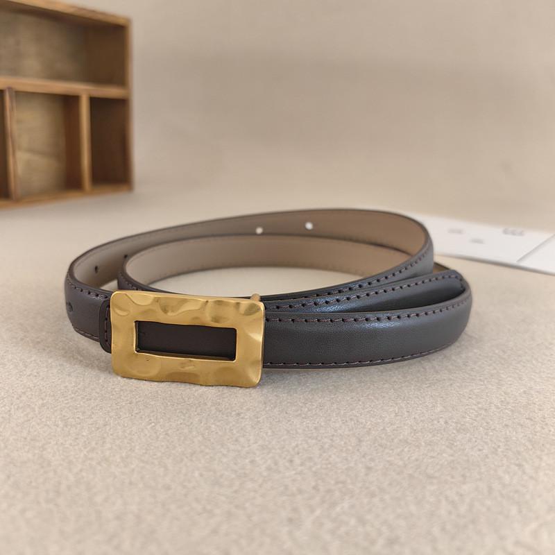 

Korean Retro Style Leather Belt For Women With Silver Alloy Buckle And Handcrafted Finish кофейный