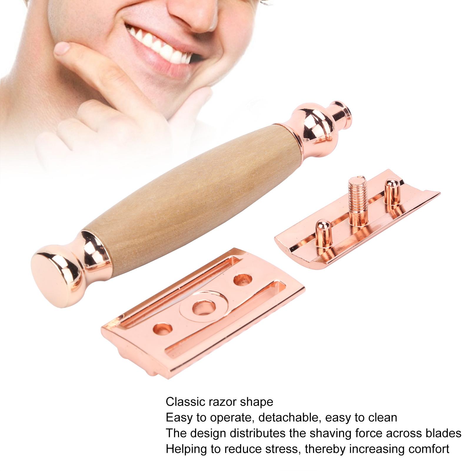 

Men Shaving with Wood Handle Portable Double Beard Body Hair Trimmer