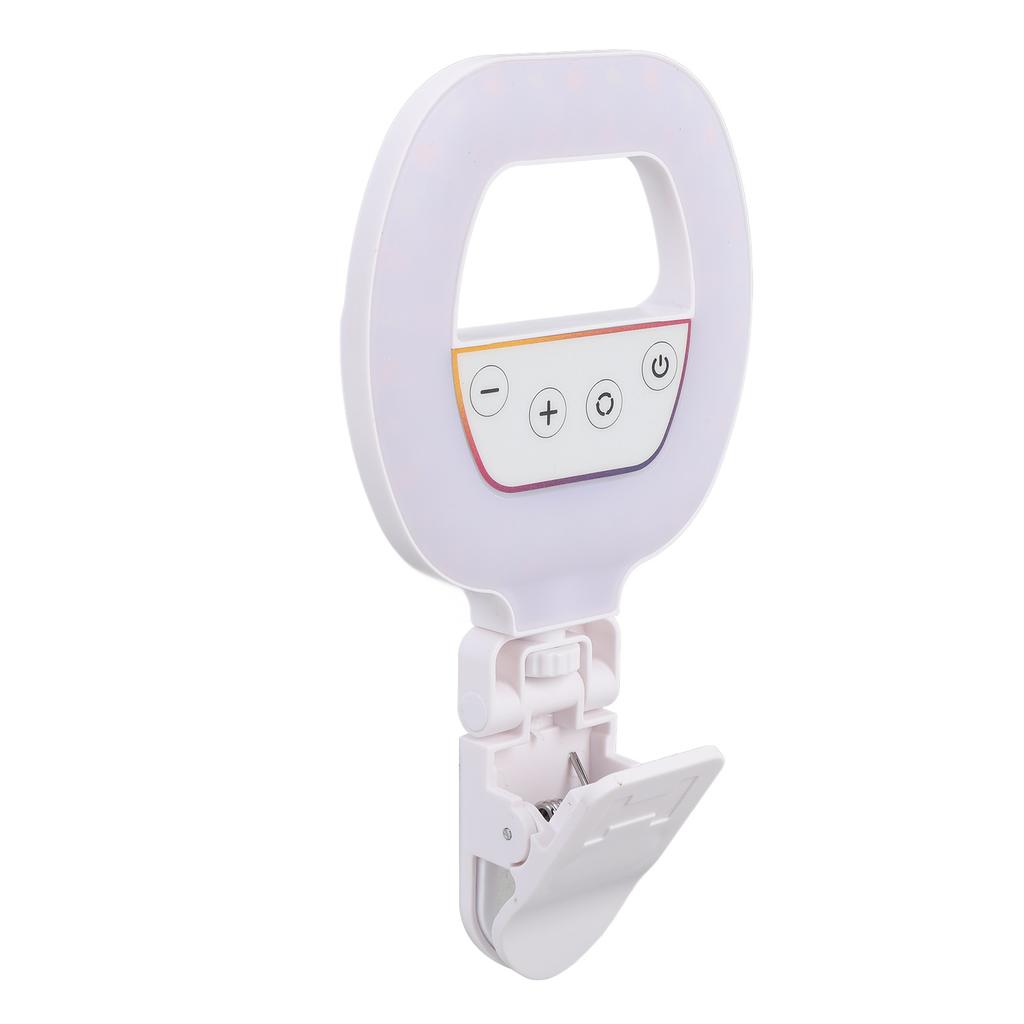 RGB Video Light with Clip 3 Color Temperature 5 Brightness Settings Rechargeable 2700-6500K CRI Ra95