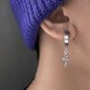 Vintage Trendy Cross Dangle Clip On Earrings For Men Hip Hop Fashion Jewelry