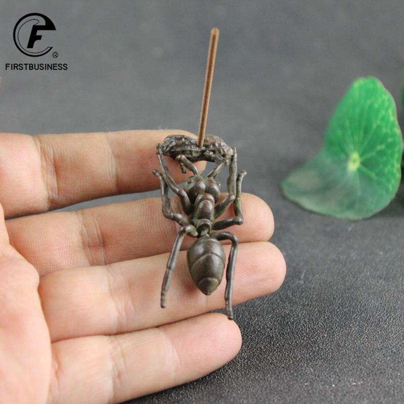 Antique Solid Copper Ants Incense Burner Tea Set Ornaments Mouse Crafts Brass Cartoon Animal Figurines Desk Incense Holder