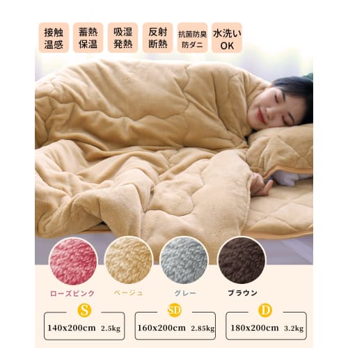 Teijin Mighty Top Single-Piece Comforter with Aluminum Sheet, 5-Layer Construction, Moisture-Wicking, Heat-Storing, and Insulating Fill. Warm To the T