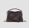 GROTTO Maillard Women's Large Capacity Genuine Leather Lapel Shoulder & Messenger Bag