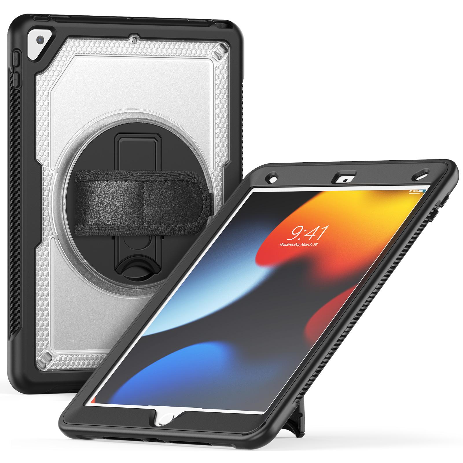 

Tablet Case For iPad 10.2 (2021)/(2020)/(2019)/Air 10.5 inch (2019)/Pro 10.5-inch (2017) PC+TPE Cover with Shoulder Strap Transparent