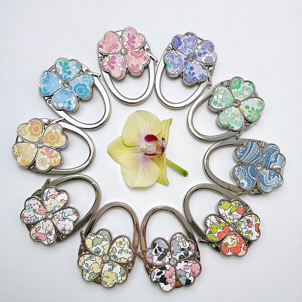 Four-leaf Clover Floral Handbag Hook Storage Bag Hook Bag Hook Gift Hardware Crafts