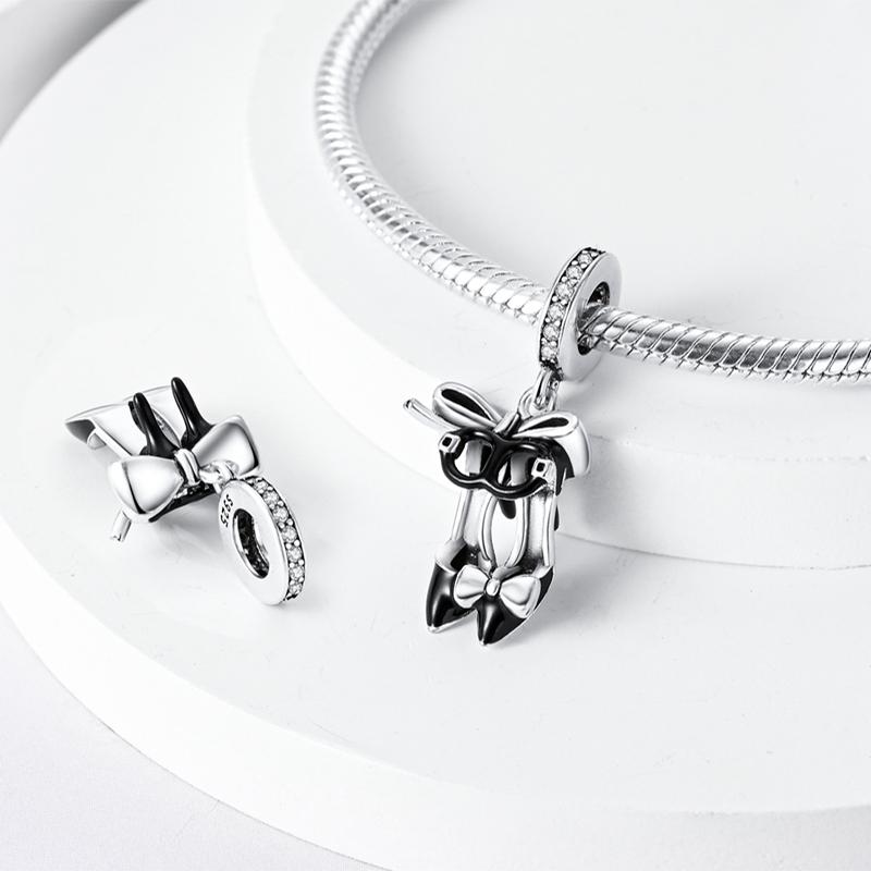 925 Silver Color Fashion High Heels Lipstick Camera Charms Bead Fit 3mm 925 Bracelets DIY Mother's Day Jewelry Gift