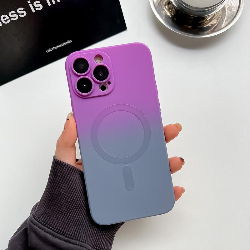 Comes With Lens Film Gradient Color Phone Case For IPhone 17 16 15 14 13 12 Pro Max 11 Silicone Shockproof Back Cover