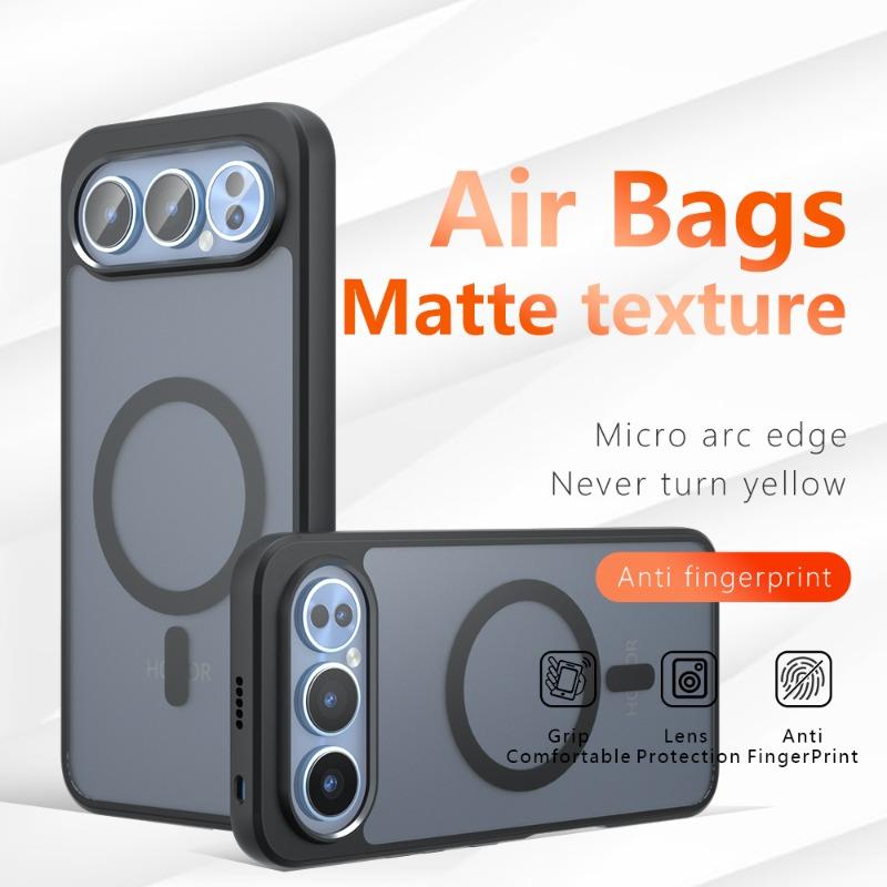 for Magsafe Magnetic Case for Honor 500 Pro Wireless Charging Shockproof Matte PC+TPU Hard Back Cover for Honor500 500pro
