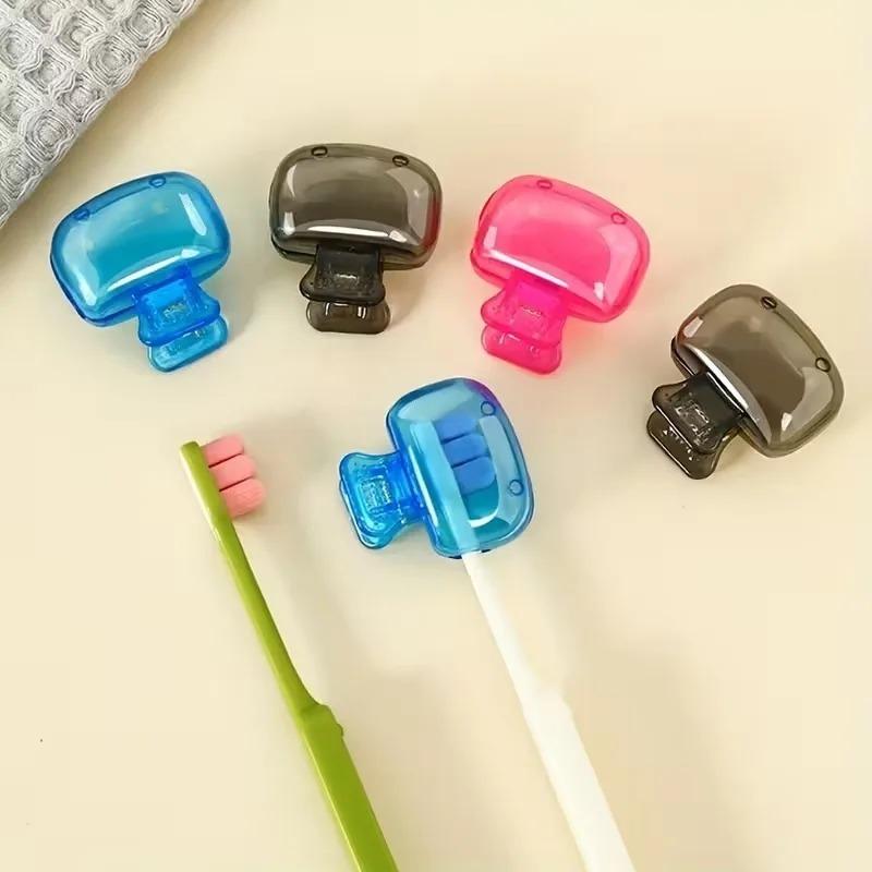Portable Toothbrush Storage Clip Dustproof ProtectorCap Travel ToothbrushHolderCase with Head Protection for Home and Travel Use