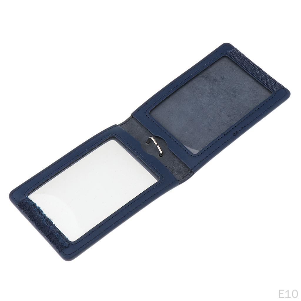Badge Card Holder PU Leather Name Tag with 2 Slots