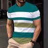 2026 Summer New Men's T-shirt with 3D Stripes Pattern Print - Street Casual Fashion Comfortable Soft Breathable