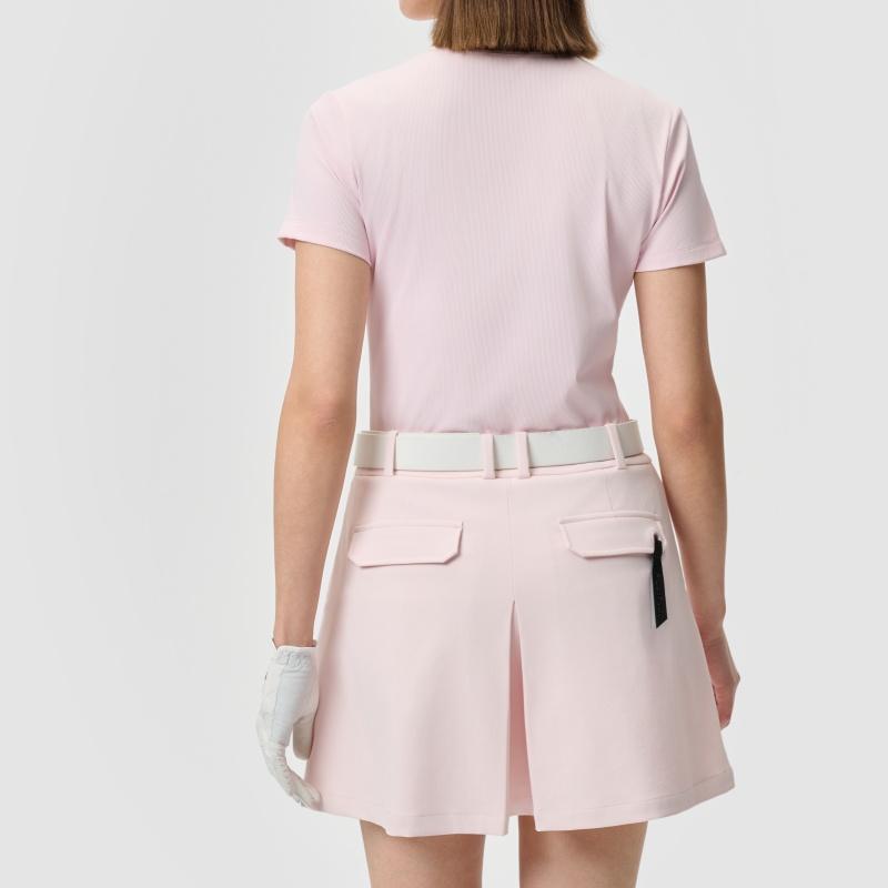 FILA Golf Series Simple Solid Color Comfortable Slim Fit Short Sleeve Polo Shirt Women Polo Shirts Pink A11W525125F-PK