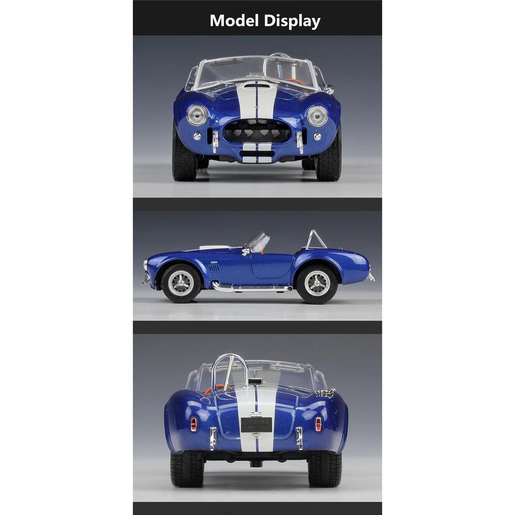 WELLY 1/24 1965 Shelby Cobra 427 S/C Alloy Classic Sports Car Model Diecasts Metal Retro Car Vehicles Model Simulation Kids Gift